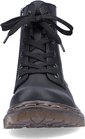 Black Lace Up Fur Lined