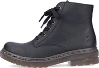 Black Lace Up Fur Lined