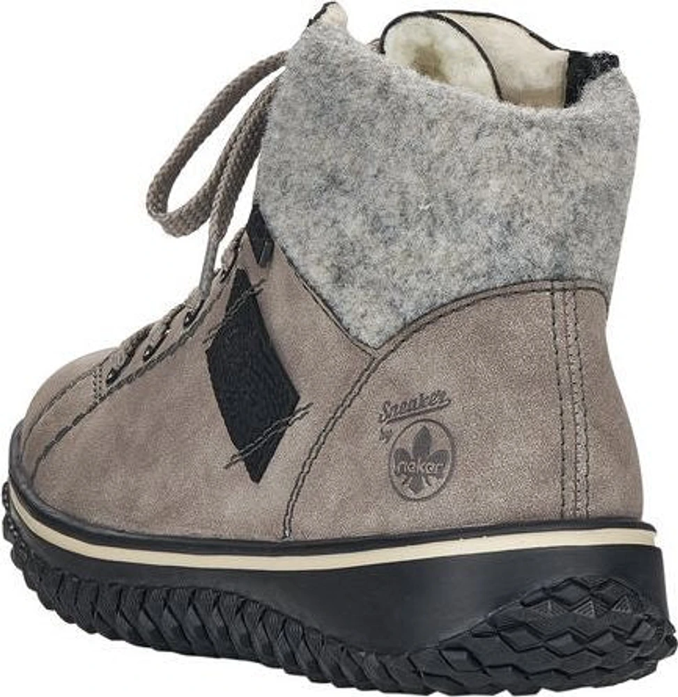 Grey Short Lace Up Boot