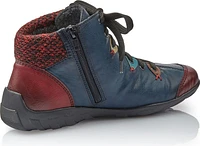 L6513-37 - Blue & Red Lace Up Ankle Boot