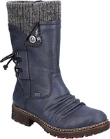 Navy Back Lace Boot