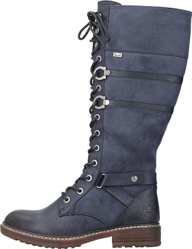 Navy Tall Lace Up Boot