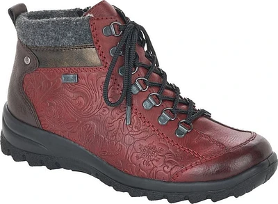 Red Short Lace Up Boot