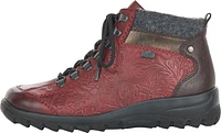 Red Short Lace Up Boot