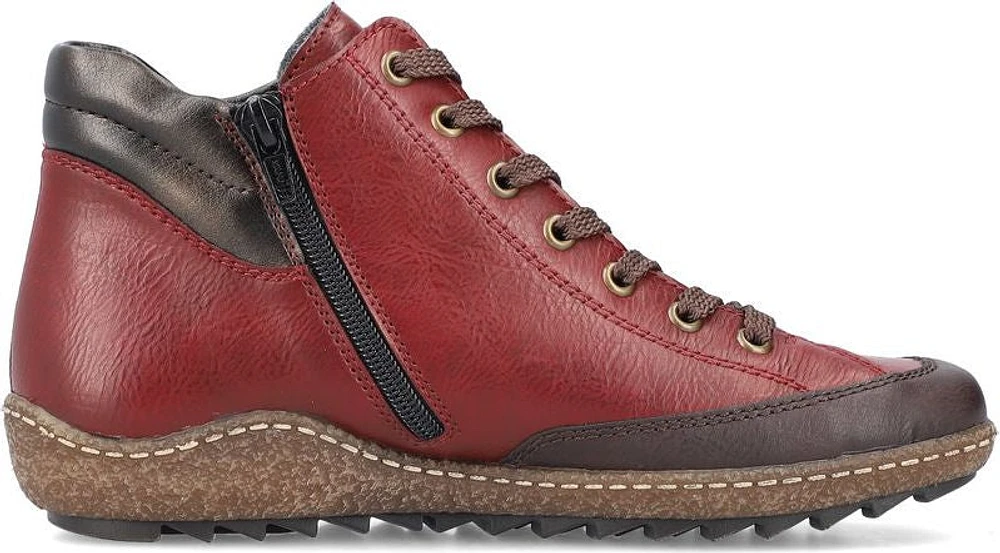 Wine Lace Up Ankle Boot