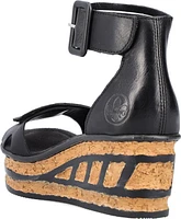Black Wedge Ankle Wrap Strap