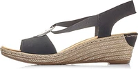 Black Wedge Sling Back