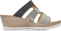 Black/Silver/Grey Wedge Slide