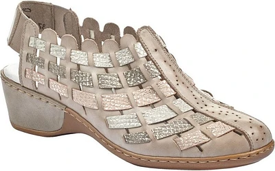 Grey/Metallic Woven Slingback
