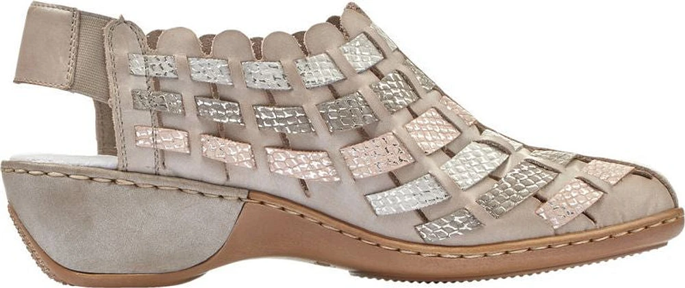Grey/Metallic Woven Slingback