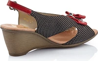 V1171-00 - Black Sling Back With Red Bow