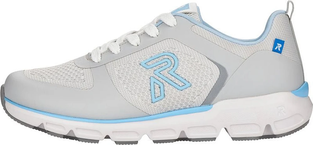 Off White/Light Blue Accent Lace Up