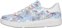 White/Tropical Print Lace Up