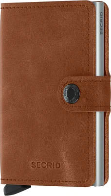 Miniwallet Vintage Cognac-silver