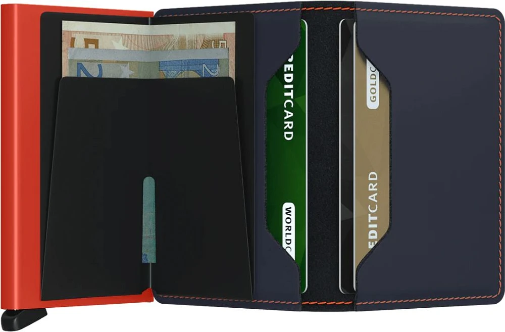 Slimwallet Matte Nightblue & Orange