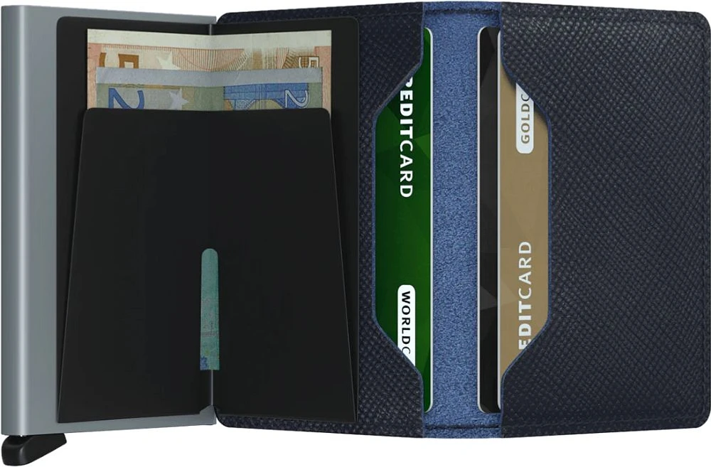 Slimwallet Saffiano Navy