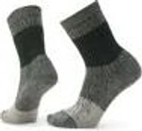 W Everyday Color Block Cable Crew Socks Dark Sage