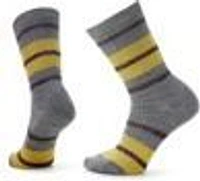 W Everyday Striped Cable Crew Socks Medium Gray