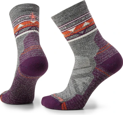 W Hike Light Cushion Zig Zag Valley Mid Crew Socks Ash Charcoal