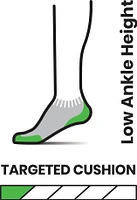 Women's Run Targeted Cushion Low Ankle Medium Gray