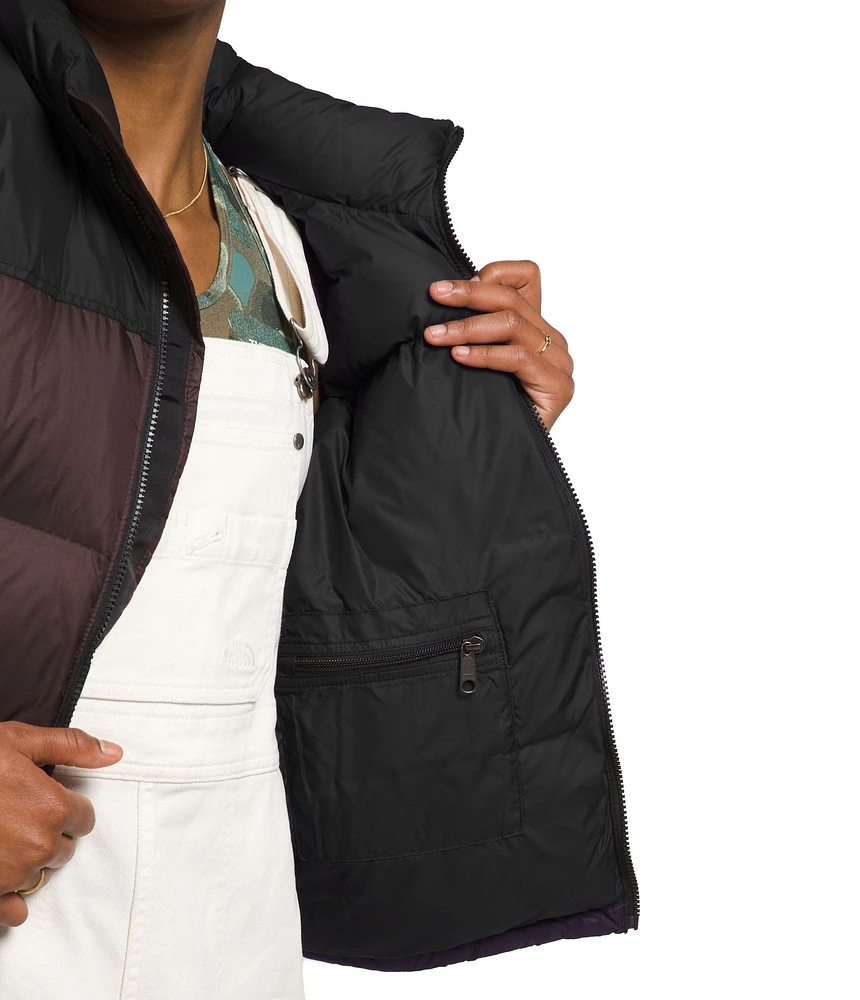 Women's 1996 Retro Nuptse Jacket Coal Brown TNF Black