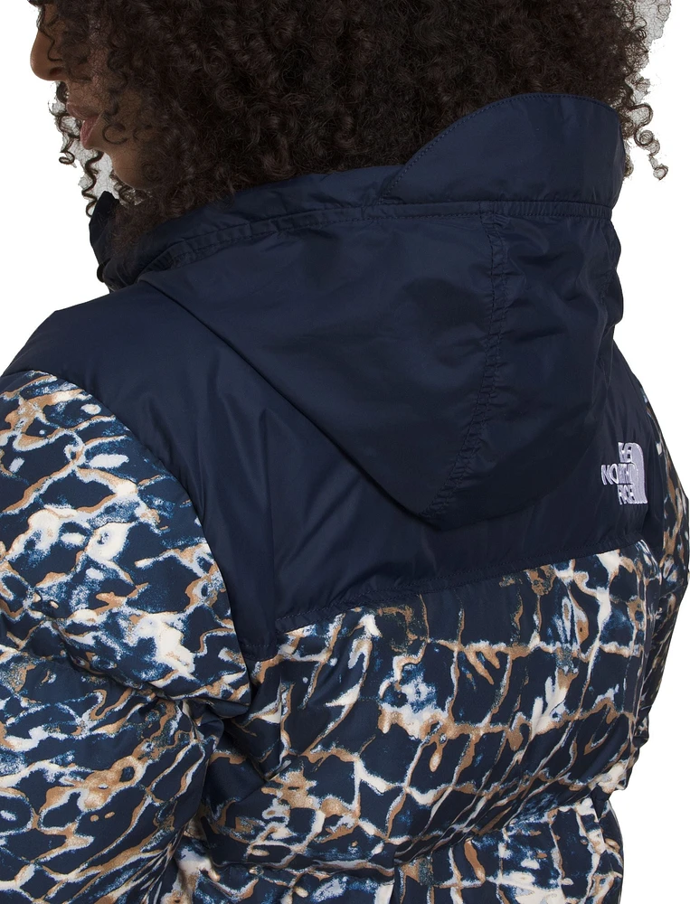 Women's 1996 Retro Nuptse Jacket Dusty Periwinkle Water Distortion Summit Navy