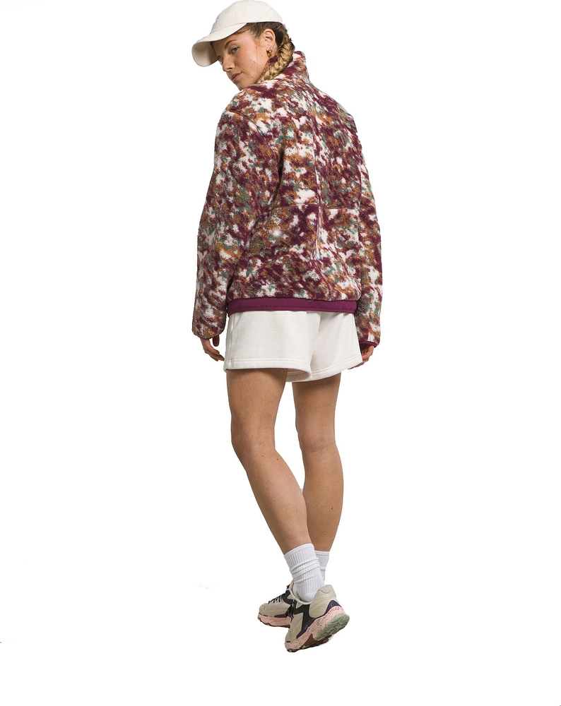 Women's Campshire Fleece Jacket Boysenberry Velocity Texture Print