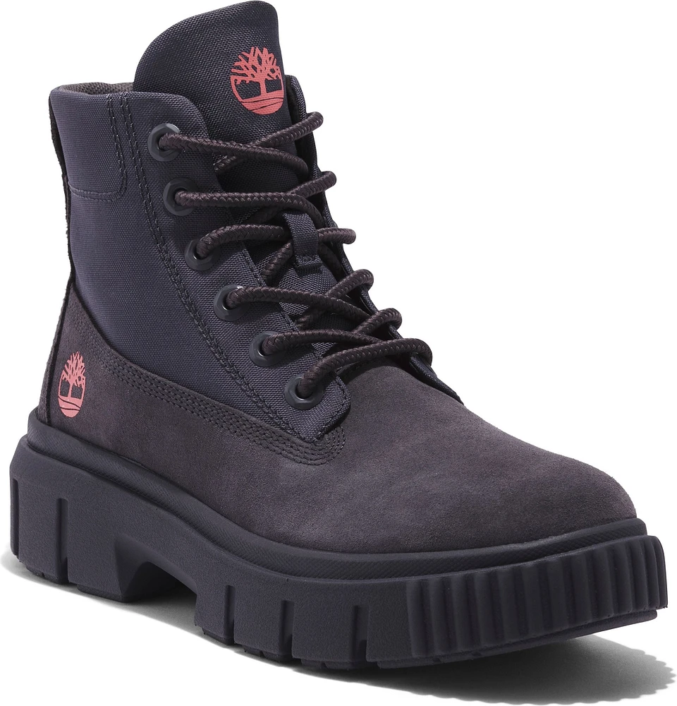 Greyfield Leather And Fabric Boot Dark Grey