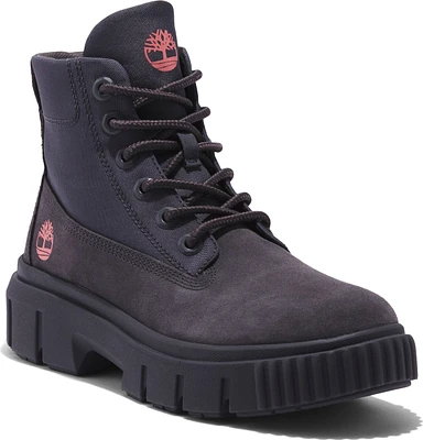Greyfield Leather And Fabric Boot Dark Grey
