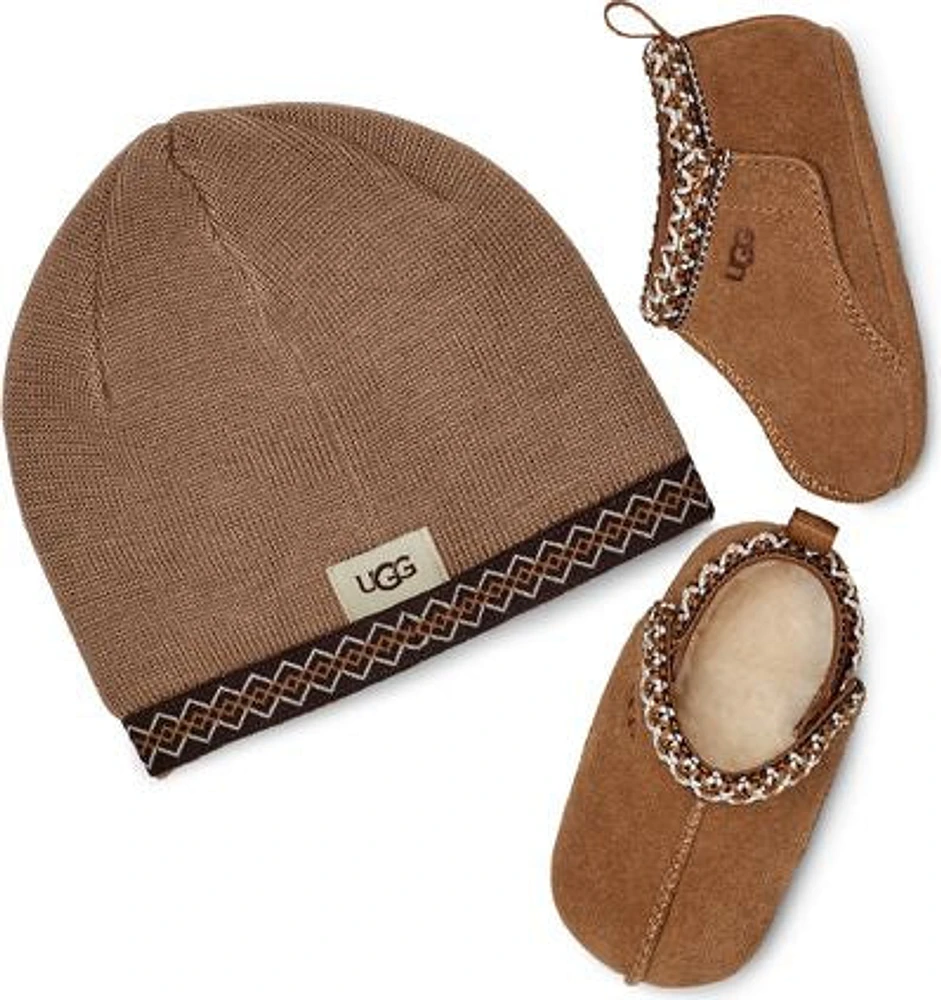 Infant Baby Tasman And Ugg Beanie Chestnut
