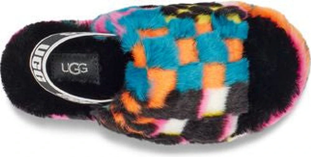 Kids Fluff Yeah Slide Checks Black Multi