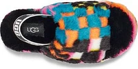 Kids Fluff Yeah Slide Checks Black Multi