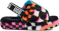 Kids Fluff Yeah Slide Checks Black Multi