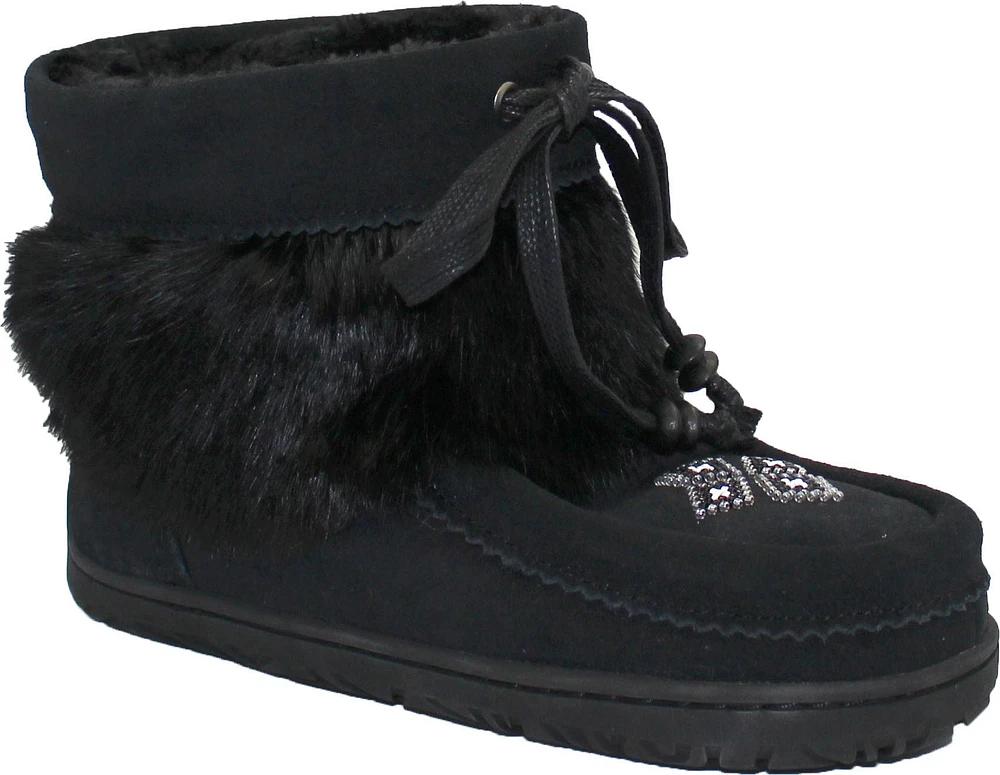 Short Black Suede Mukluk