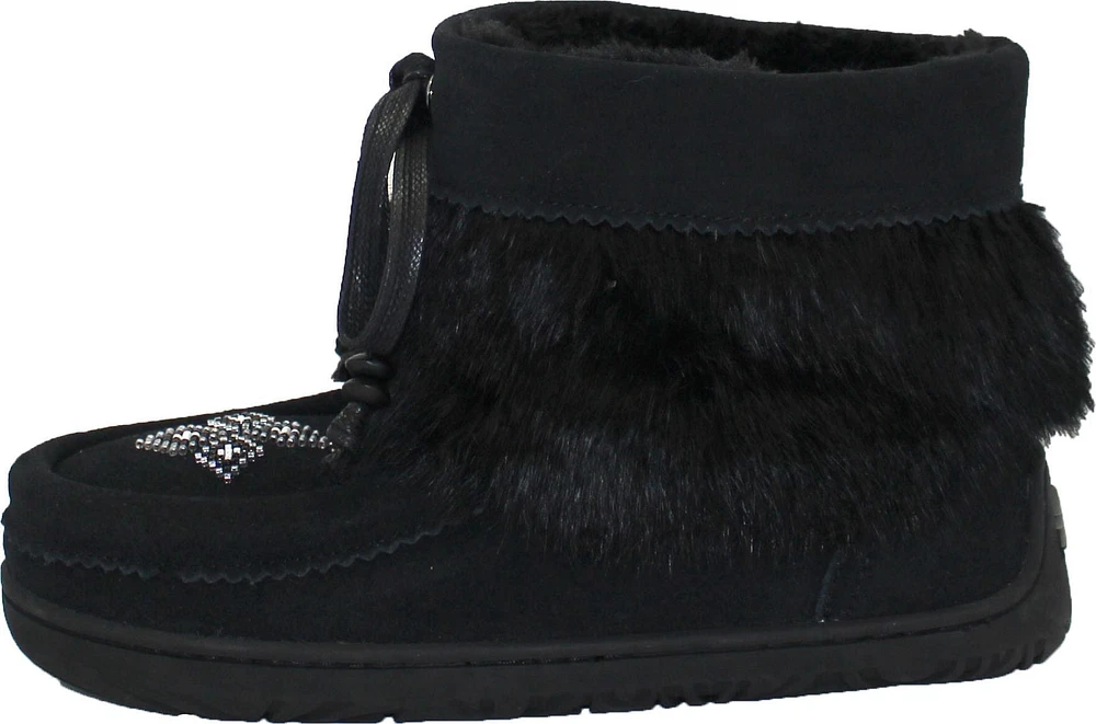 Short Black Suede Mukluk