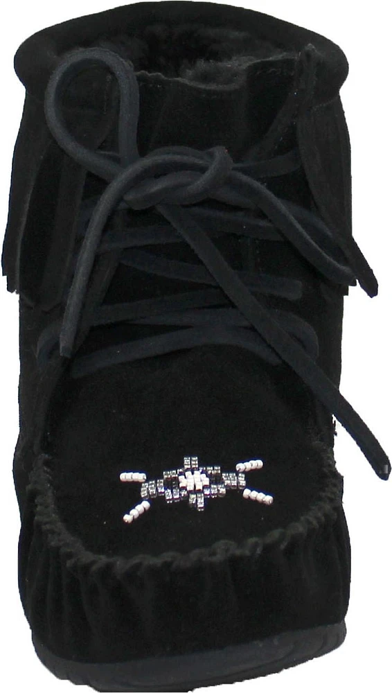 Short Lace up Black Suede Boot