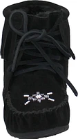 Short Lace up Black Suede Boot