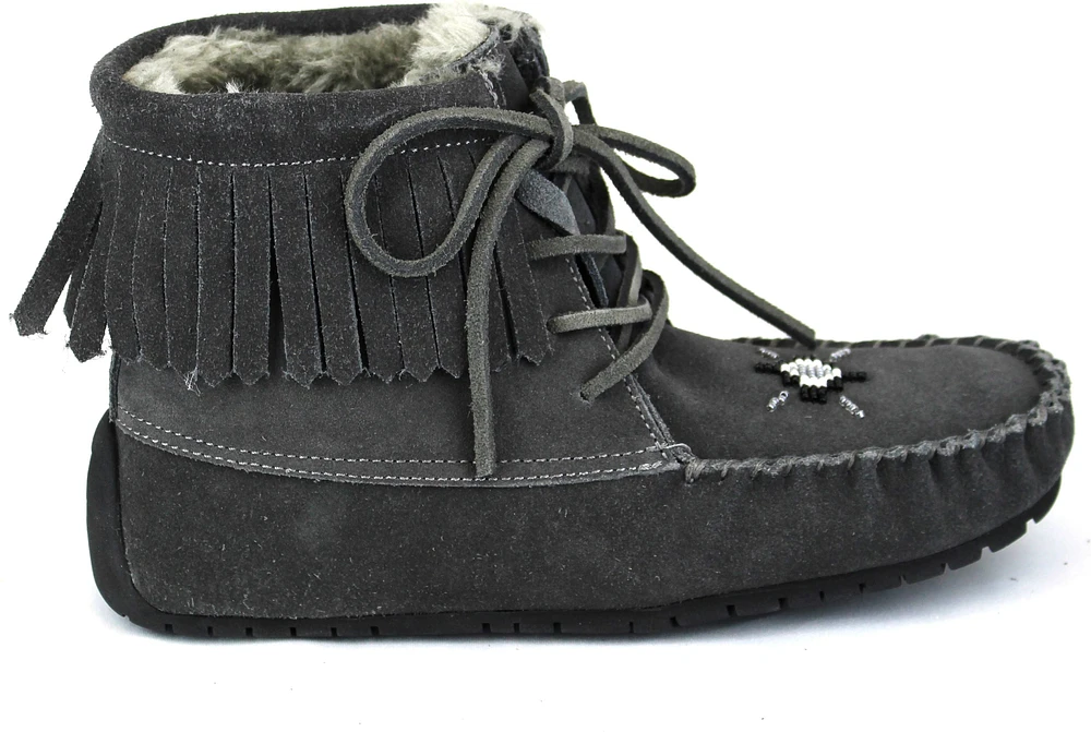 Short Lace up Charcoal Suede Boot