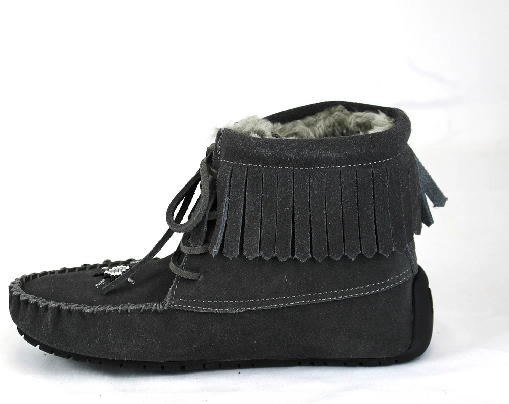 Short Lace up Charcoal Suede Boot