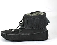 Short Lace up Charcoal Suede Boot
