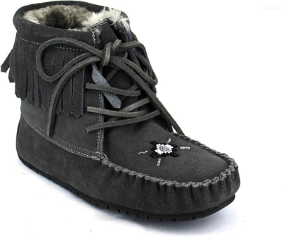 Short Lace up Charcoal Suede Boot