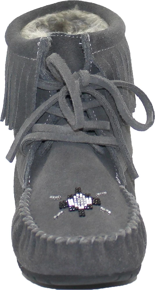 Short Lace up Charcoal Suede Boot