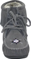 Short Lace up Charcoal Suede Boot