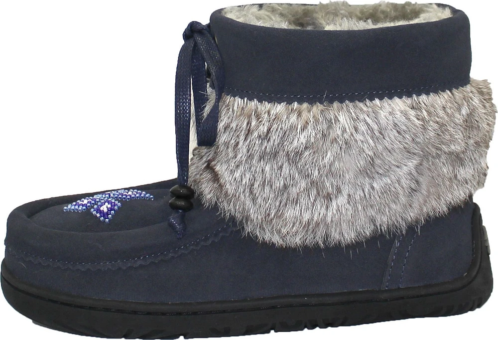 Short Navy Suede Mukluk