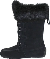 Tall Laceup Black Suede Boot