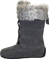 Tall Laceup Charcoal Suede Boot