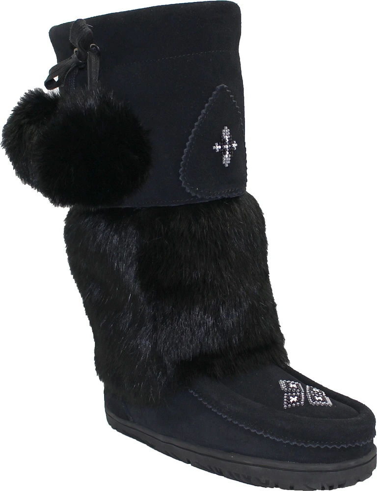 Tall Waterproof Black Suede Mukluk