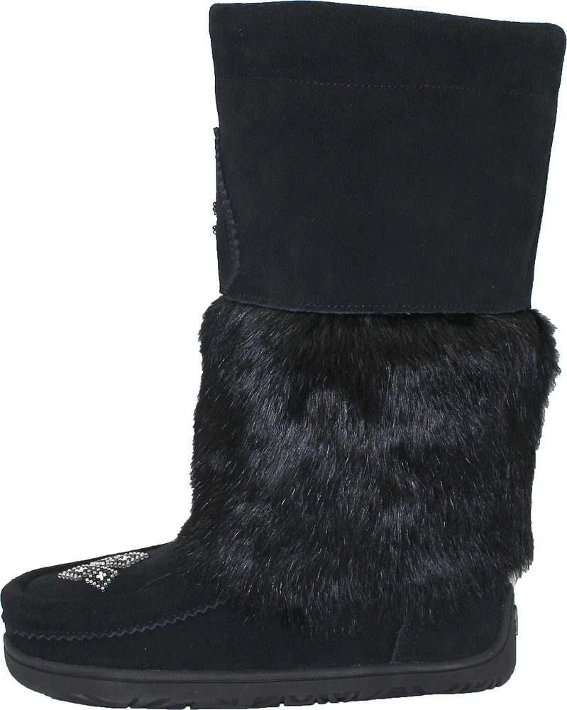 Tall Waterproof Black Suede Mukluk