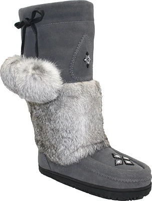 Tall Waterproof Charcoal Suede Mukluk