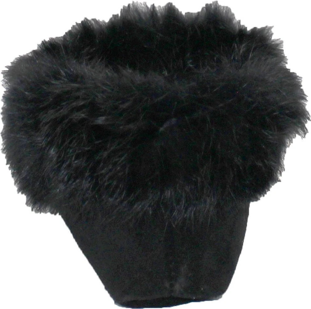 Beaded Mocc With Fur Trim Black